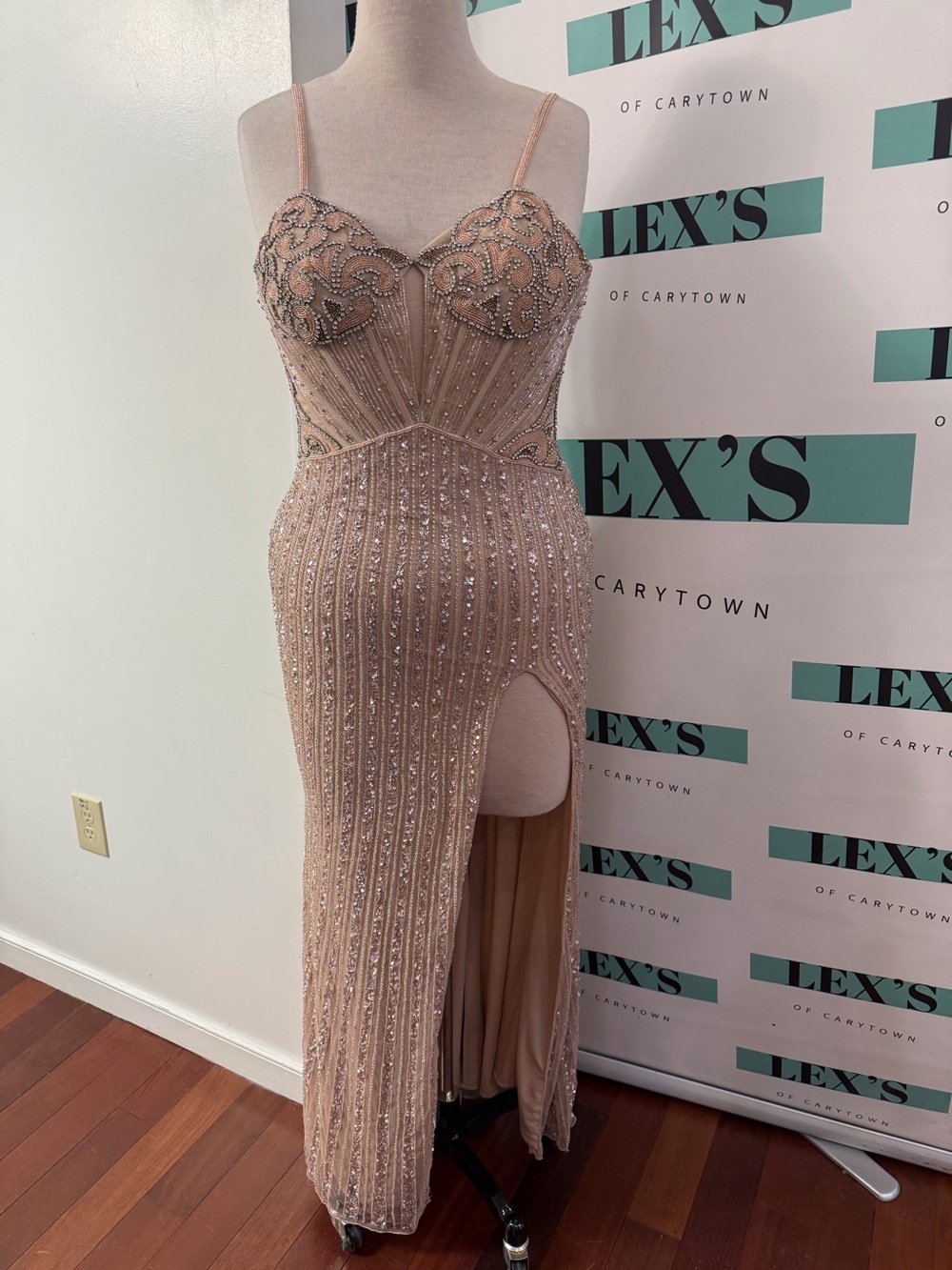 Amelia Couture Beaded Slit Gown